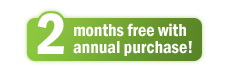 2 months free with annual purchase!