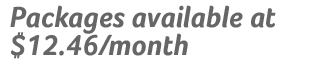 Packages starting at $12.46/month
