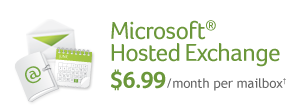 Microsoft&reg; Hosted Exchange - $6.99/month per mailbox&dagger;