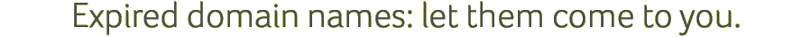 Expired domain names: let them come to you.