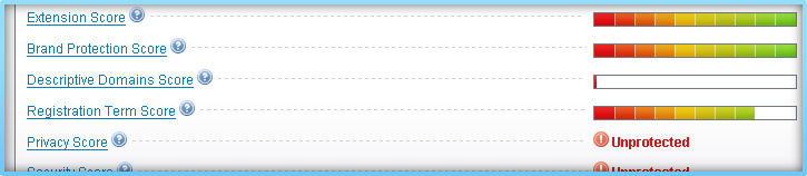 Domain Name Scorecard Widget