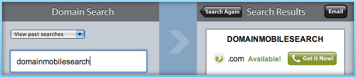 Mobile Phone Domain Search