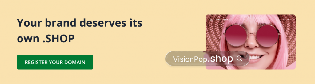 .shop domain visual CTA