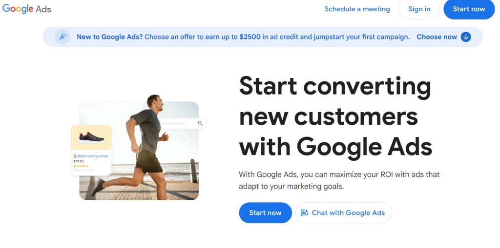 Main dashboard of Google Ads