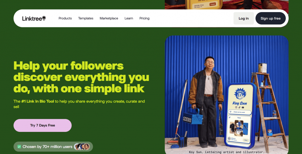 Linktree Link In Bio web page