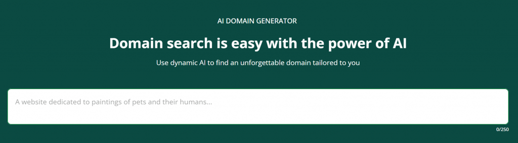 Network solutions AI domain name generator.