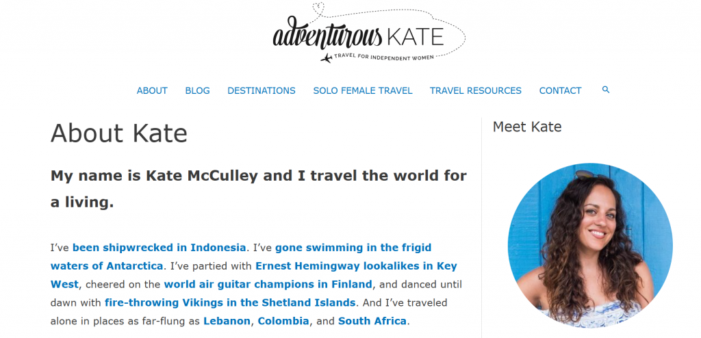 Example of a website with easy-to-read fonts