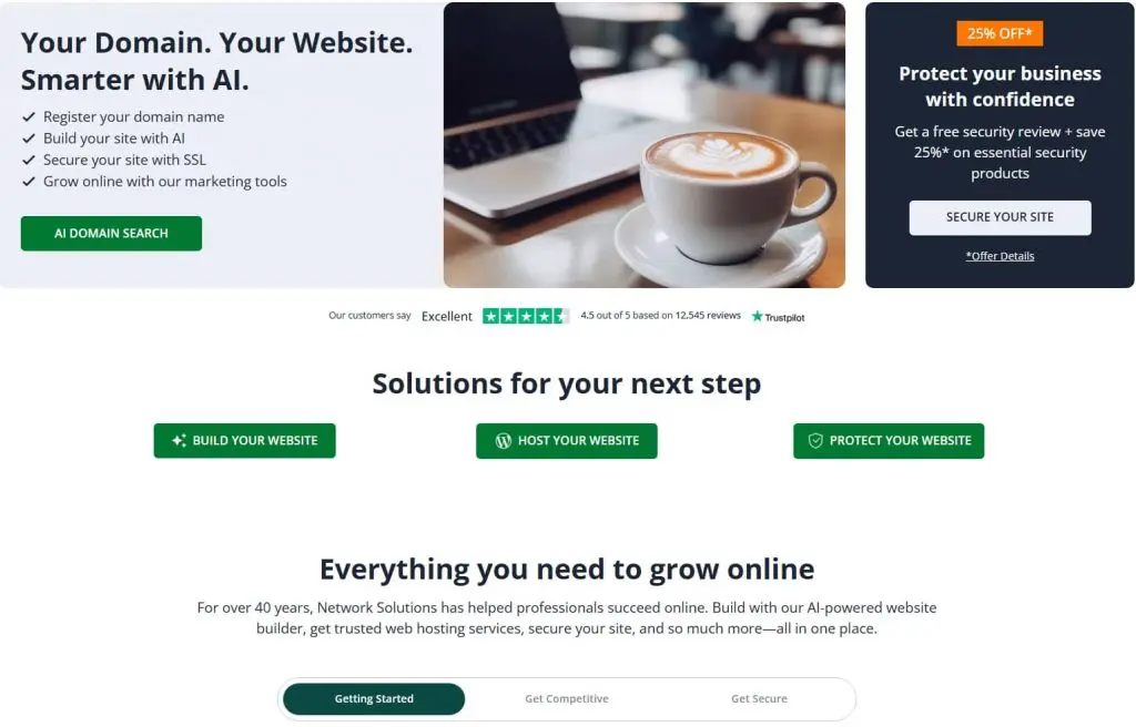Homepage of a coffee shop displaying menu items, shop hours, and a cozy atmosphere through engaging visuals.