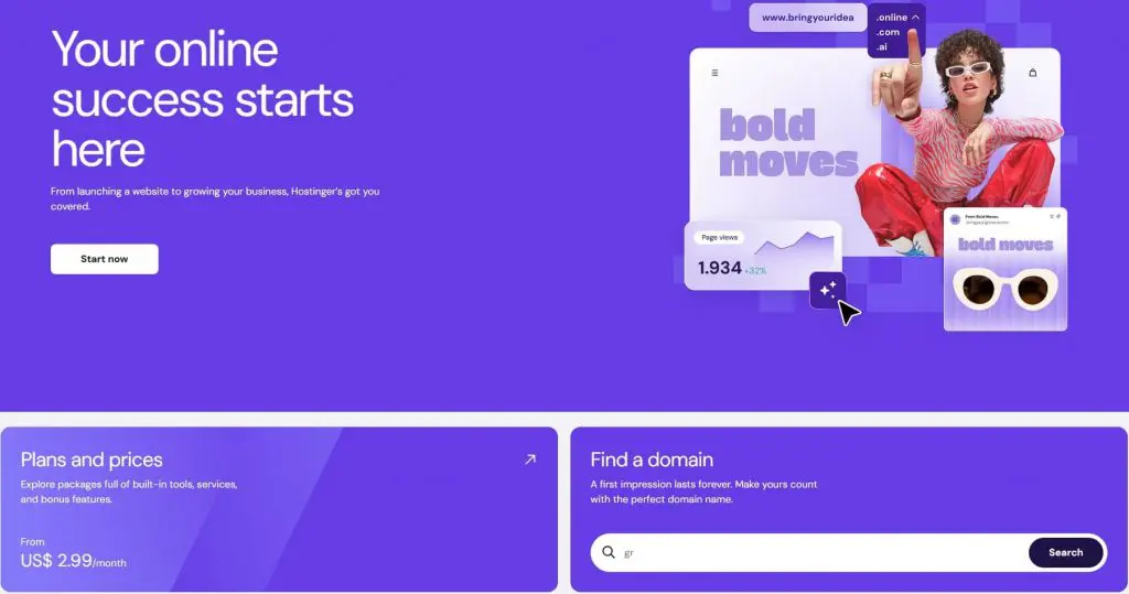 Homepage of a new online business showcasing products and services with a clean layout and vibrant visuals