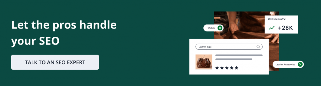 Network Solutions Pro SEO banner with Let the pros handle your SEO message and Talk to an SEO expert button