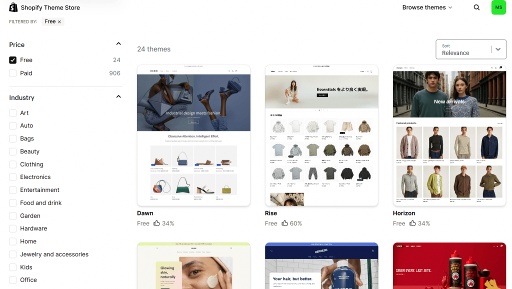 Shopify themes