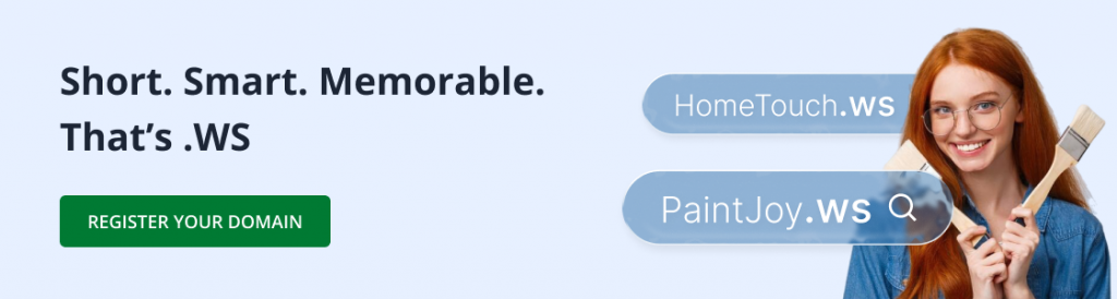 Network Solutions .WS TLD registration visual CTA