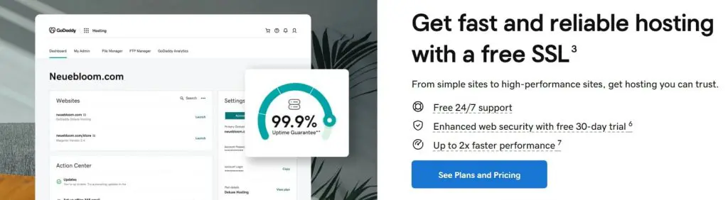 GoDaddy all-in-one web hosting