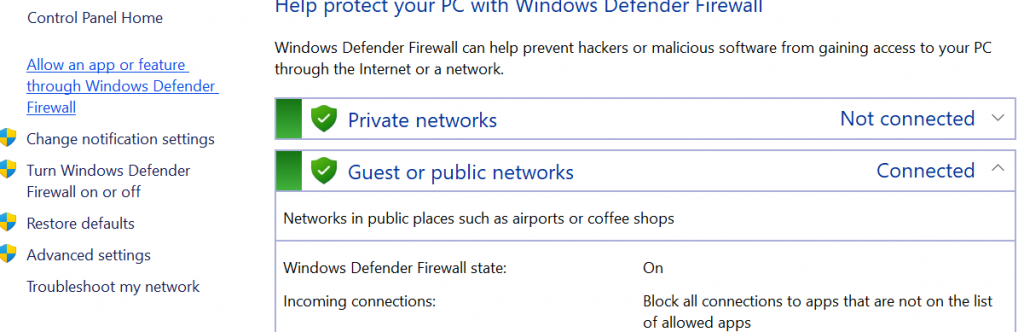 Windows Control Panel home