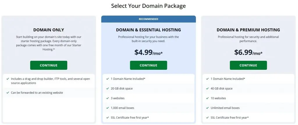 Select hosting options for popular domain names for tech business on Network Solutions.