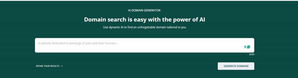 Network Solutions AI Domain Generator