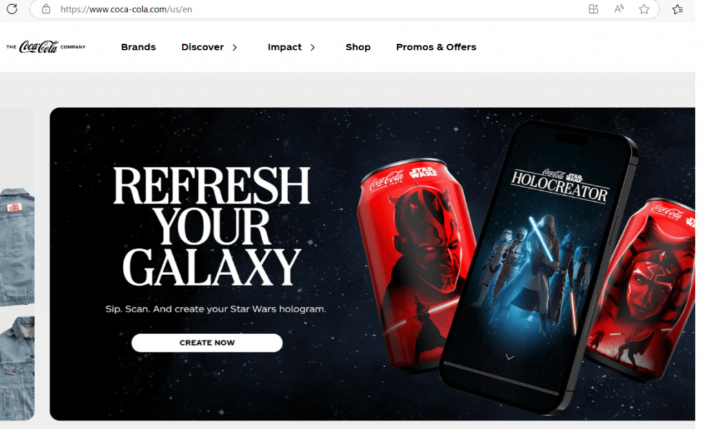 Coca Cola USA home page