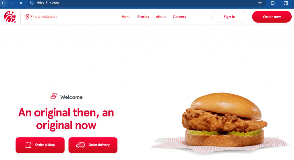 Chic-Fil-A US Homepage