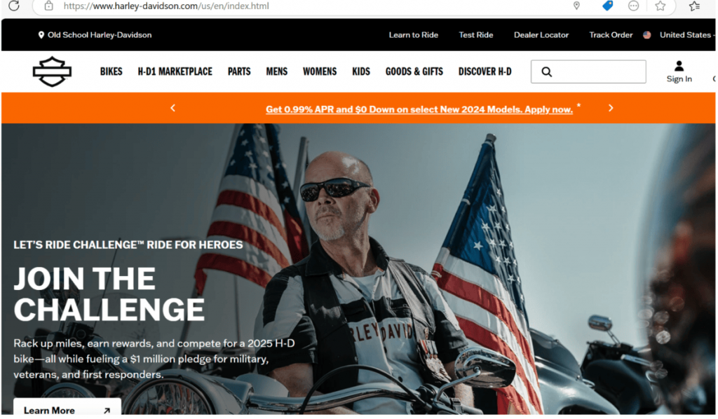 Harley-Davidson home page