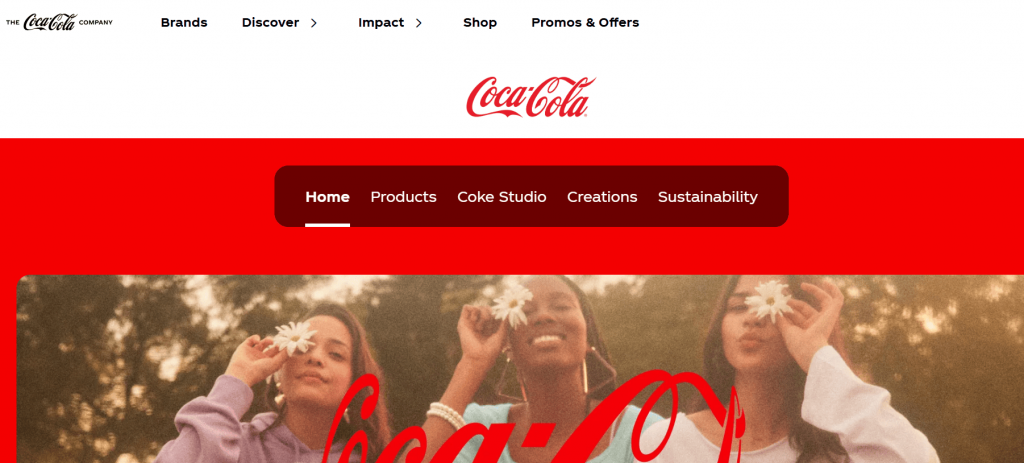 Coca-Cola website brand identity