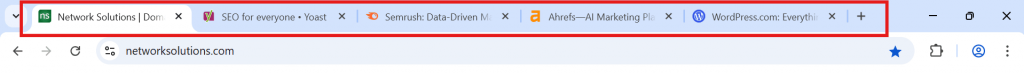 favicons on browser tabs