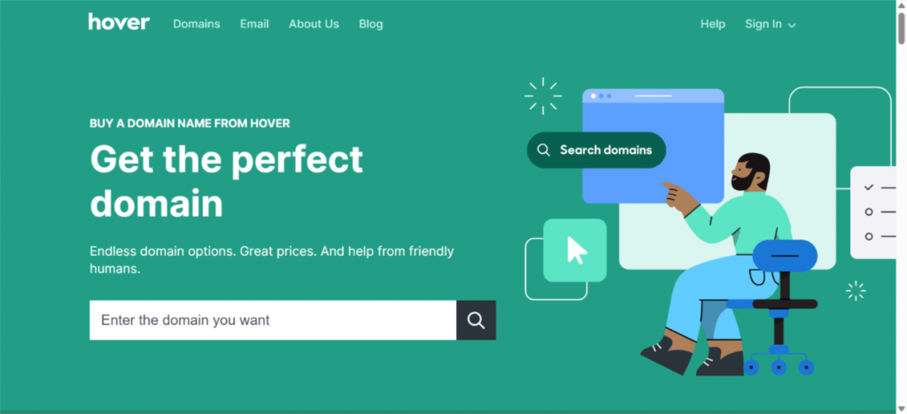 hover domain search tool