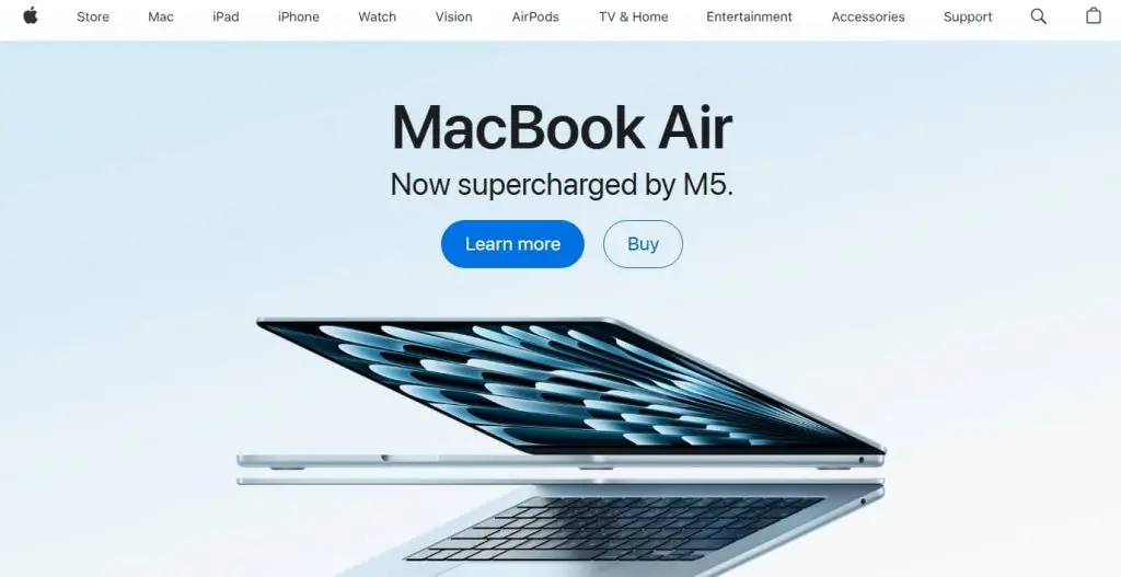 Apple homepage
