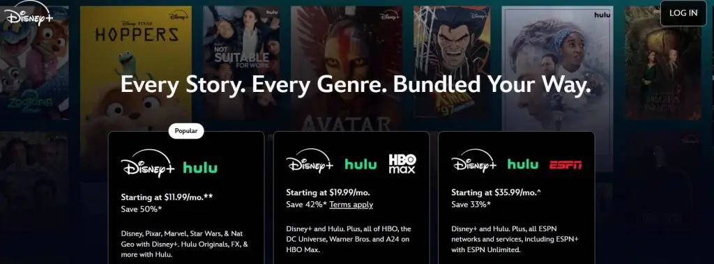 Disney Plus homepage