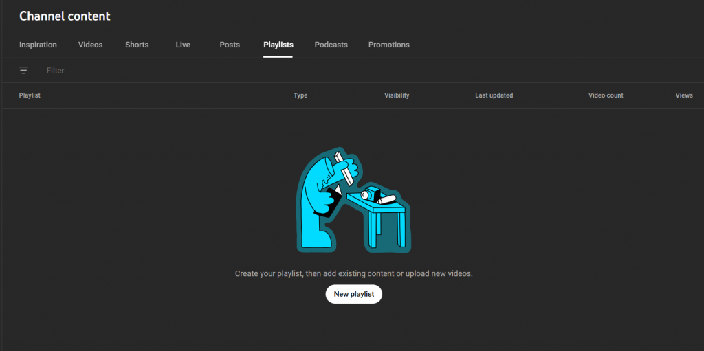 YouTube channel playlist