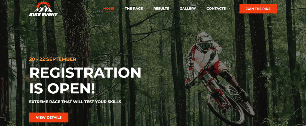 Network Solutions' bike event template