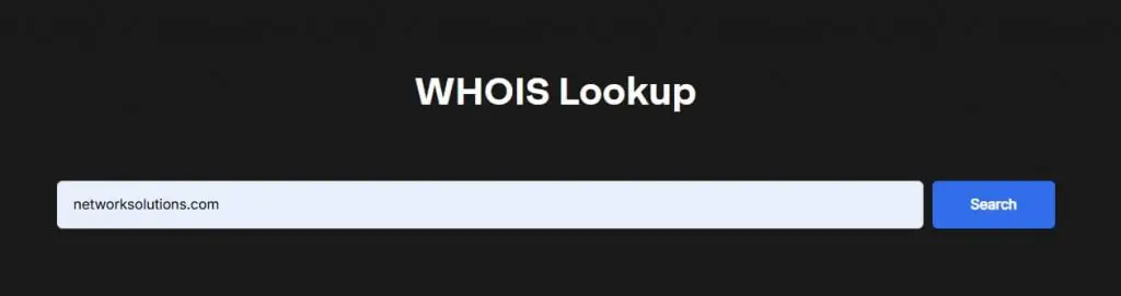 Network Solutions' WHOIS domain lookup tool - how to find out who owns a domain name