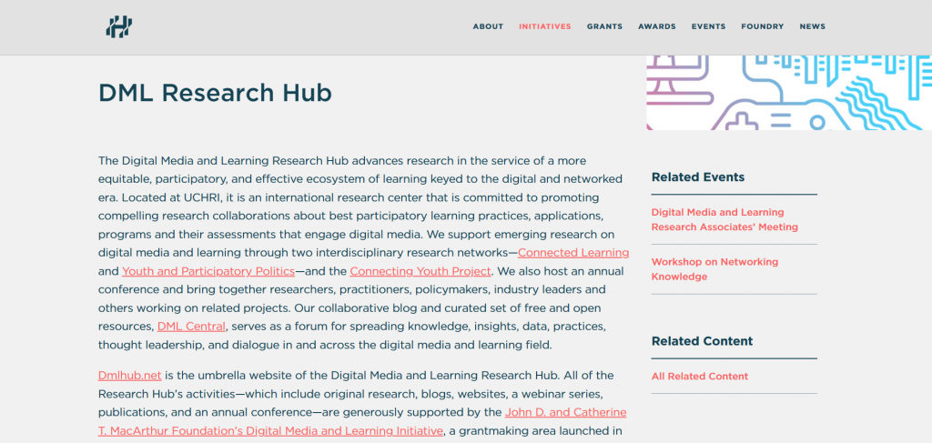 Example long-form content - Digital Media and Learning Research Hub article image