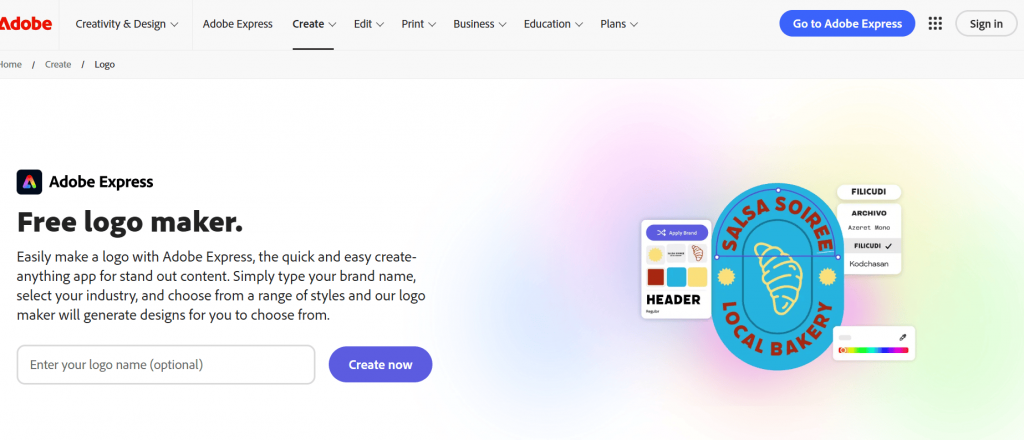 Best free logo makers - Adobe Express Logo Makers' free logo maker