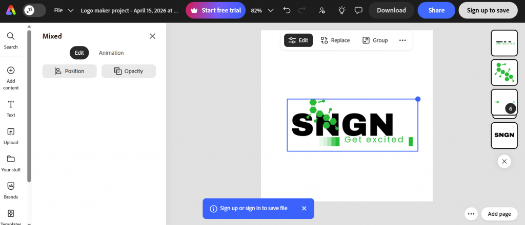 Adobe logo maker sample