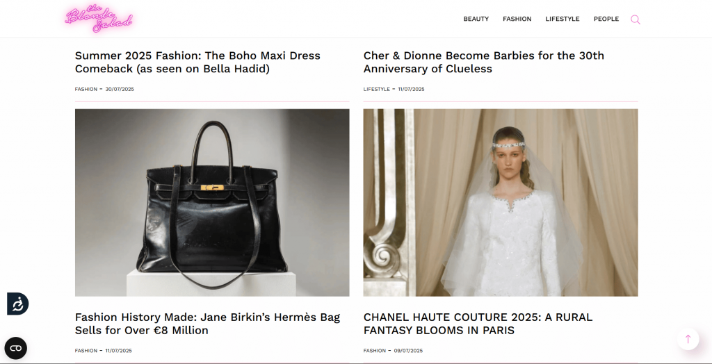 The Blonde Salad blog website page