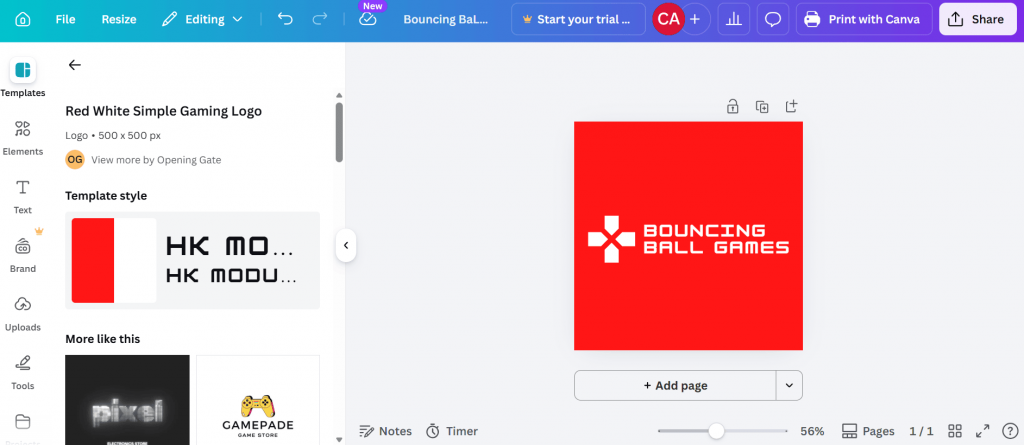 Canva logo maker sample