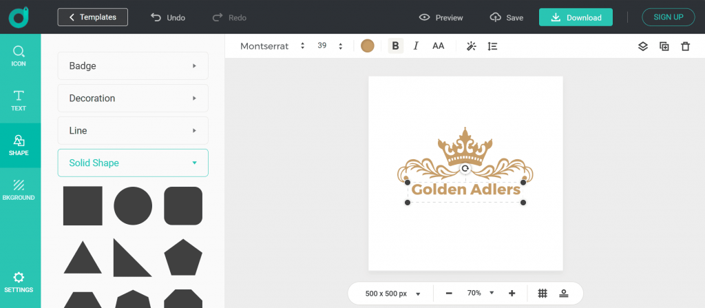 designevo logo maker sample