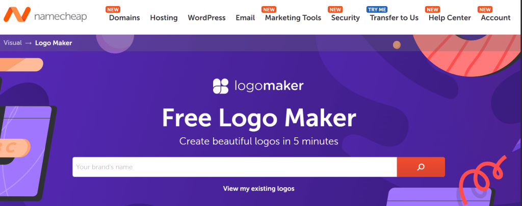 Best free logo makers - Namecheap free logo maker