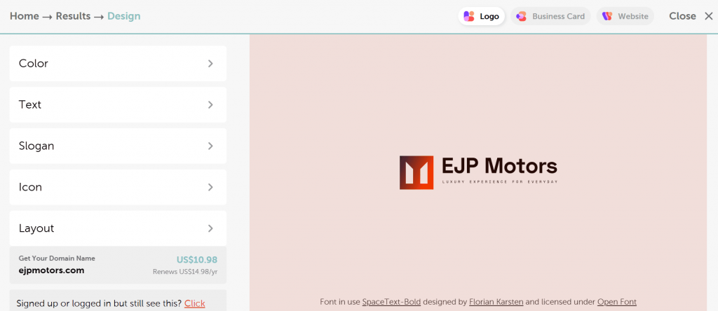 namecheap logo maker sample