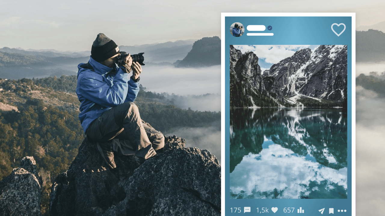 A creator using Vero to share scenic content and boost social media marketing strategy.