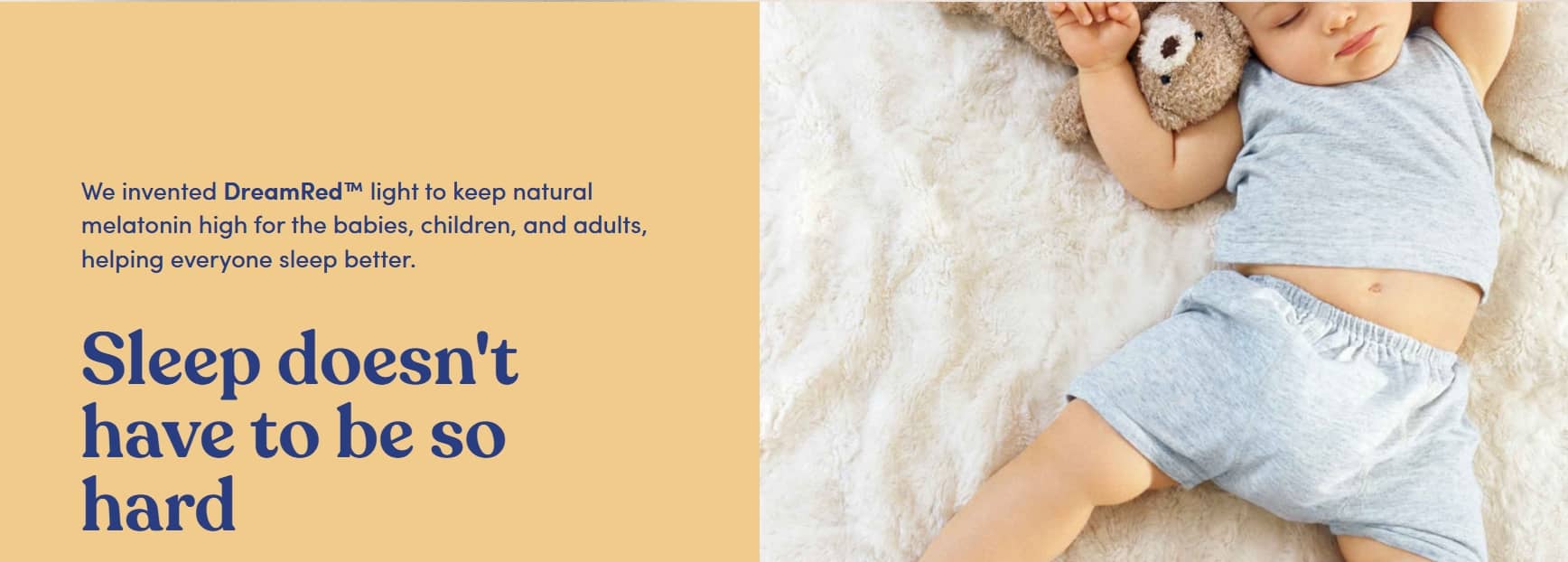 Kulala Land baby sleeping with DreamRed™ light support for better rest