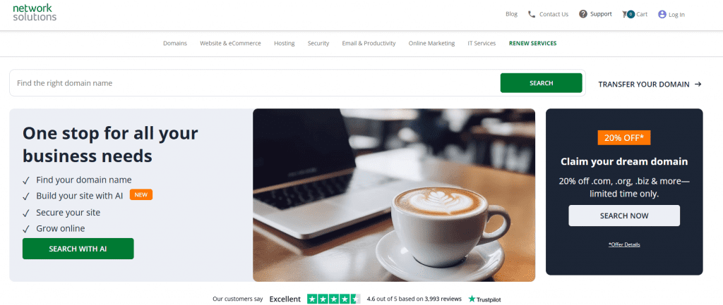 network solutions homepage