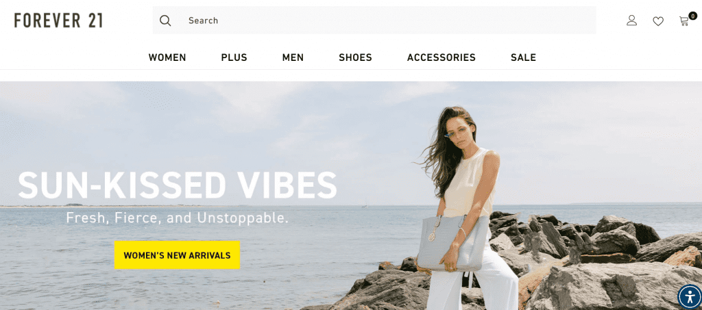 Forever 21 homepage