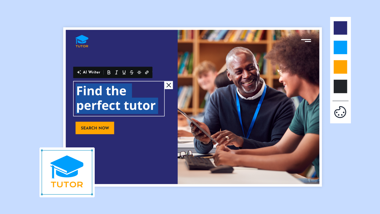 image of an education website being built