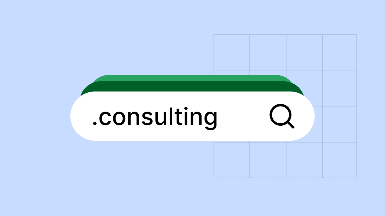 A featured image for Network Solutions' article on the .CONSULTING domain extension.