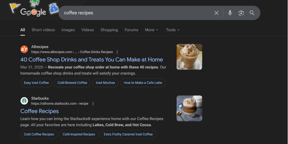 keyword difficulty example on SERPs