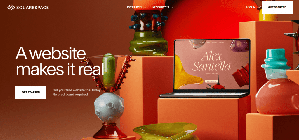 An image of Squarespace's website homepage