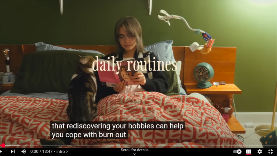 YouTube video with close captioning