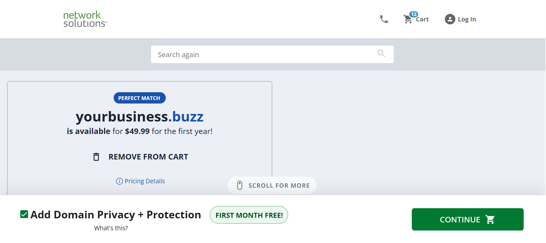 .buzz domain results screenshot