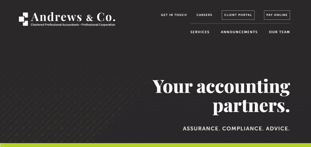Andrews & Co. Homepage Screenshot